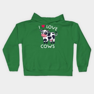 I LOVE COWS Kids Hoodie